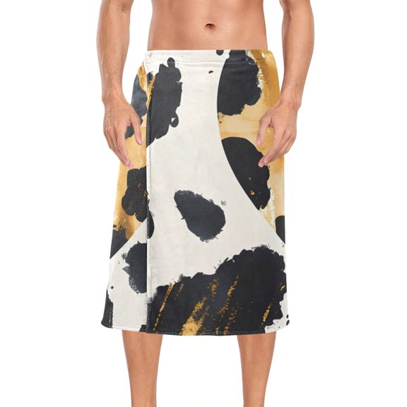 Leopard Skin Heart Bath Towel Wrap for Man Adjustable Shower Wrap Button Closure Body Towel for Sauna Gym