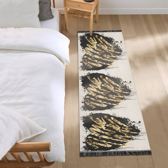 Leopard Skin Heart Runner Area Rug 2x6 Soft Non-Slip Washable Bedside Carpet for Hallway Bedroom Living Room Home Decor