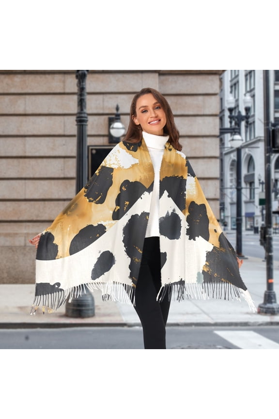Leopard Skin Heart Winter Scarf for Women Fashion Warm Long Soft Blanket Scarves Gifts