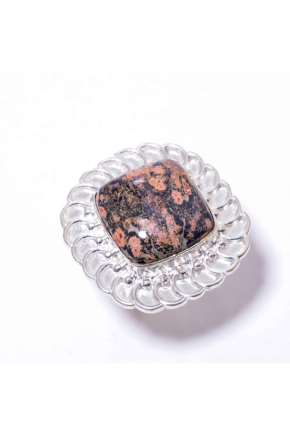 Leopard Skin Jasper - Mexico Designer Handmade 925 Sterling Silver Ring S.9 R132