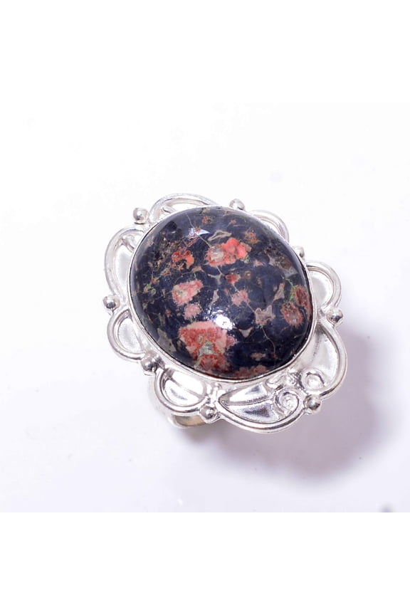 Leopard Skin Jasper - Mexico Designer Handmade 925 Sterling Silver Ring S.9 R182