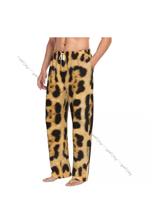 Leopard Skin Texture Mens Woman Pajamas Pyjamas Pants Lounge Pants Sleep Bottoms