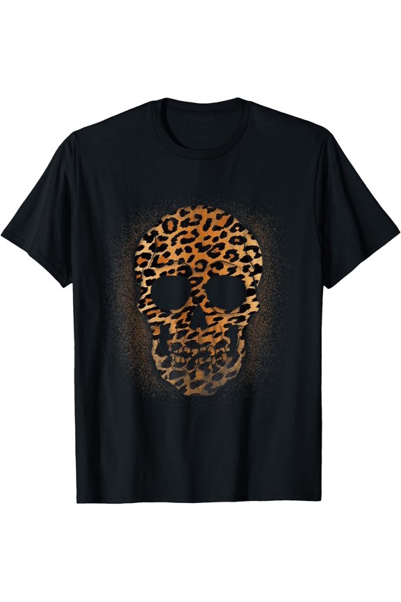 Leopard Skull Cheetah Animal -Bleach T-Shirt, Unisex T-Shirt