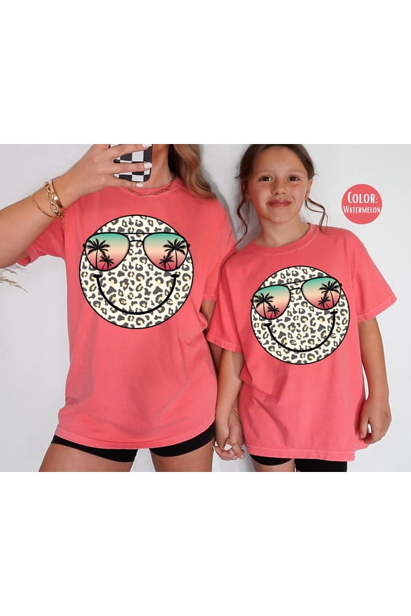 Leopard Smiley Face Beach TShirt