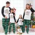 thumbnail image 1 of Leopard Snowman Christmas Pajamas – Green Plaid with Black Sleeves for Family Festivities, Size NB to 6XL with Pet Outfit, 1 of 7