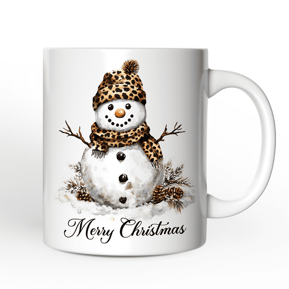 Leopard Snowman Mug, Christmas Gift