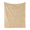 thumbnail image 1 of Leopard Soft Flannel Fleece Throw Blanket, Continuous Repetitive Pattern with Blobs Brush Strokes Earth Tones, Cozy Plush for Indoor and Outdoor Use, 50" x 60", Beige and Pale Caramel, by Ambesonne, 1 of 6