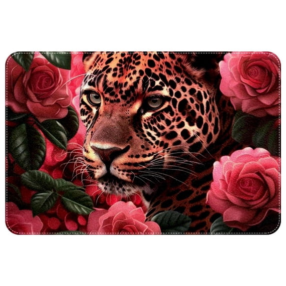 Leopard Soft Polyester Non-Slip Machine Washable Floor Carpet Door Mat Office Rugs