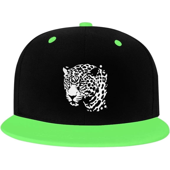 Leopard Spots Patters Hip Hop Hat Two Tone Flat Bill 6 Panel Cap Unisex