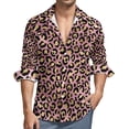 thumbnail image 1 of Leopard Spots Shirt Men Red and Black Casual Shirts Spring Y2K Custom Blouses Long Sleeve Vintage Oversize Clothing Gift Idea, 1 of 6