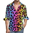 thumbnail image 1 of Leopard Spots Shirt Men Red and Black Casual Shirts Spring Y2K Custom Blouses Long Sleeve Vintage Oversize Clothing Gift Idea, 1 of 6