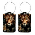 thumbnail image 1 of Leopard Square PU Leather 2 Pack Travel Tag - Bag Tag - Suitcase Tag with Privacy Cover and Stainless Steel Ring - Suitable for Travel, Backpack, and Handbag, 1 of 7