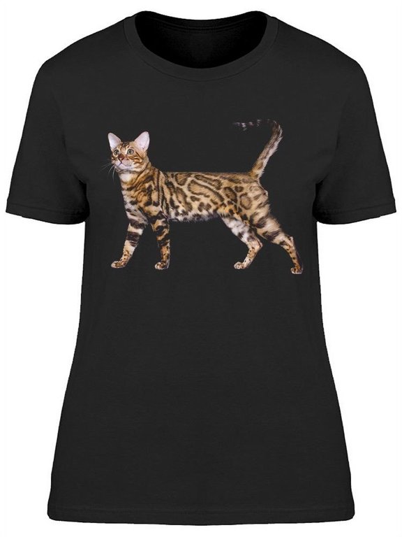 Leopard Standing Bengal Cat T-Shirt Women -Image by Shutterstock, Female Medium