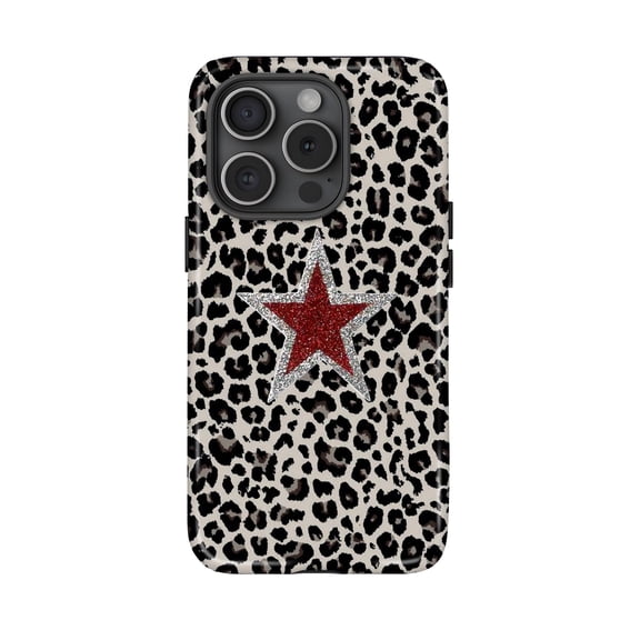 Leopard Star Bold Y2K Grunge Aesthetic Phone Case iPhone 17 11 12 13 14 15 16 Pro Max