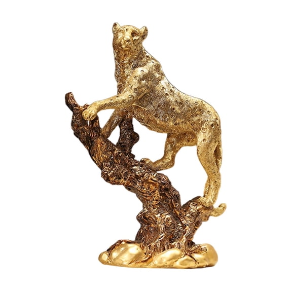 Leopard Statue Sculpture Figurine Resin Material Modern Design for Living Room Bedroom Office Decoration