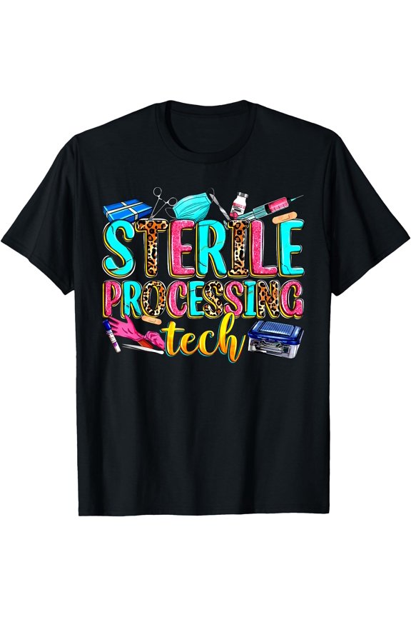 Leopard Sterile Processing Tech SPD Tech Week Nurse Life T-Shirt, Unisex T-Shirt