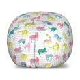 thumbnail image 1 of Leopard Storage Toy Bag Chair, Different Vibrant Jaguar Interpretations on a Striped Background Exotic Theme, Stuffed Animal Organizer Washable Bag, Small Size, Multicolor, by Ambesonne, 1 of 3