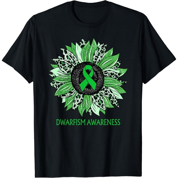 Leopard Sunflower Dwarfism Awareness Ribbon Support T-Shirt - Walmart.com