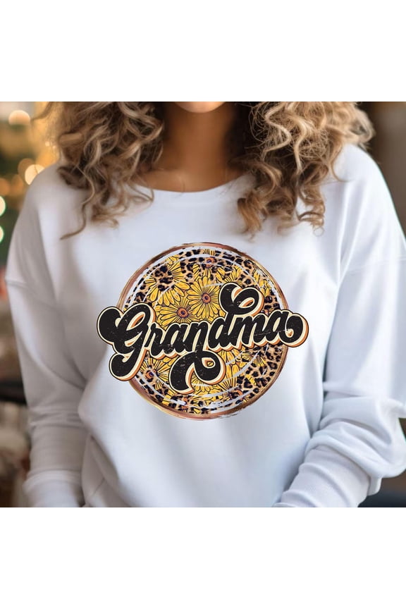 Leopard Sunflower Grandma Retro Grammy Vintage Mother's Day Sweatshirt All Size S-5Xl