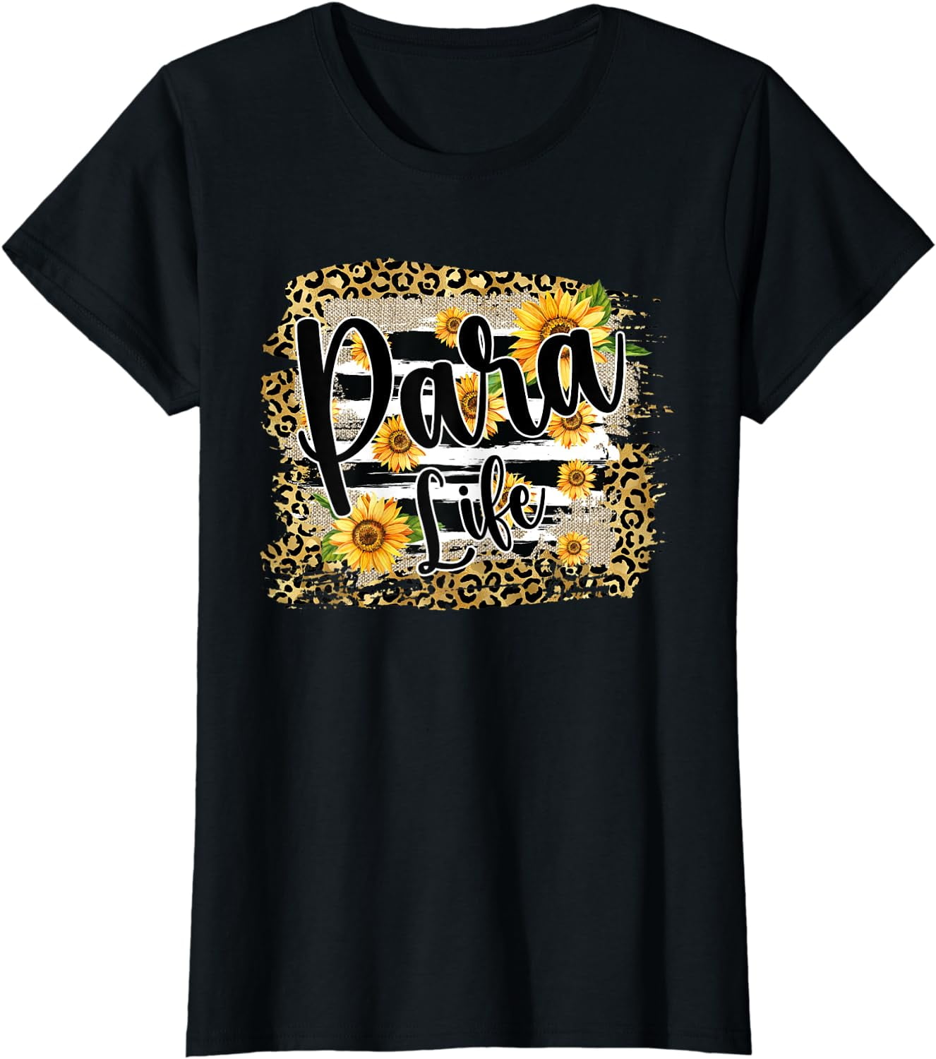 Leopard Sunflower Para Life First Day Back To School T-shirt - Walmart.com