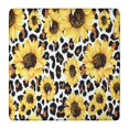 thumbnail image 1 of Leopard Sunflower Pattern Square Fitted Tablecloth with Elastic Edge,Square Table Cover,Washable Elastic Table Cover for Home Kitchen Party Decor 36"x36", 1 of 6