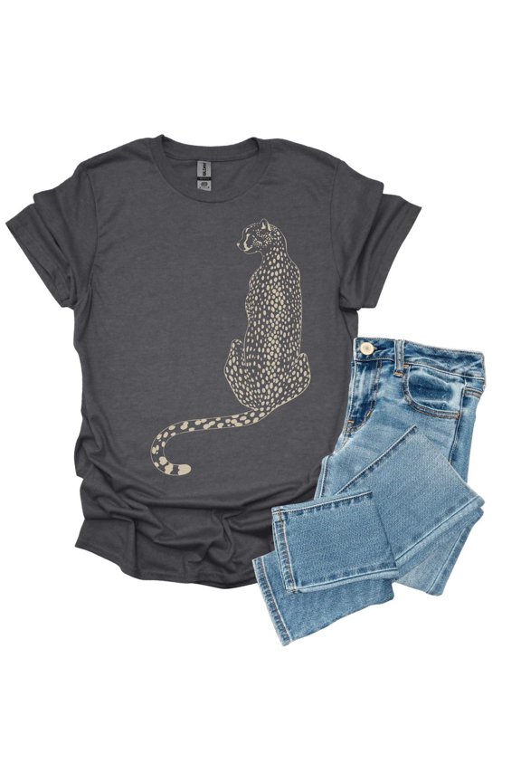 Leopard T-shirt, Graphic Printed Leopard Image Shirt, Boho Style Leopard Tee, Jungle Shirt, Oversized Trendy Shirt, Boho Animal Shirt All Size S-5Xl