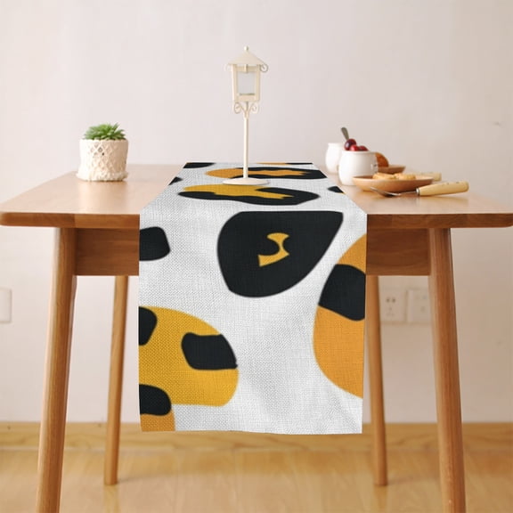 Leopard Table Runner, Seasonal Fall Winter Kitchen Dining Table Decoration for Home Party Decor 13 x 48 Inch