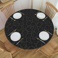 thumbnail image 1 of Leopard Tablecloth with Elastic Edge, Round Table Cover Washable Reusable Cheetah Print Table Cloths for Kitchen Dining Party, Small (Fits 40-44 in), 1 of 6