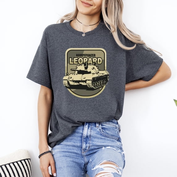 Leopard Tank German Main Battle Military Armored Warfare T-Shirt, for men & women, up to size 5XL