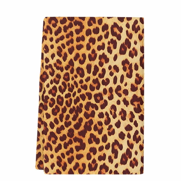 Leopard Texture Print Kitchen Towels Set of 1, Absorbent Microfiber Dish Tea Towels with Hanging Loop, Orange Yellow Retro Farmhouse Resuable Hand Towel for Home Kitchen Cooking Cleaning 18"x28"