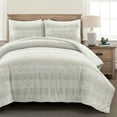 thumbnail image 1 of Leopard Textured Faux Fur Comforter Gray 3Pc Set Full/Queen, 1 of 11