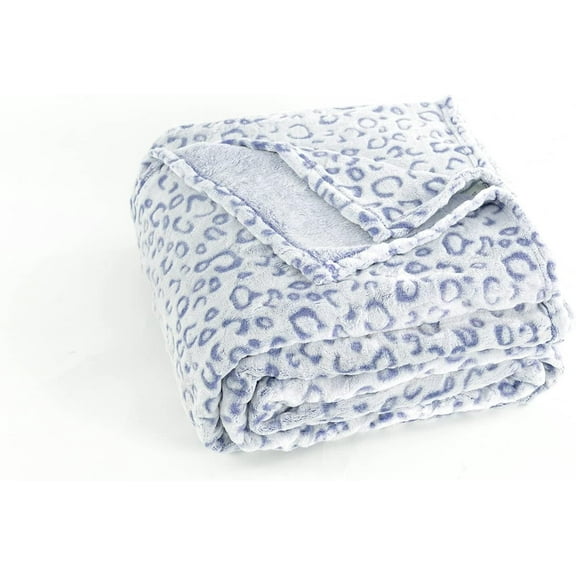 | Leopard Throw Blanket Fleece, Premium Lightweight Cozy Warm Plush Microfiber Bedspread for Couch Sofa and Bed (Gray, Throw (50 x 60 inches))