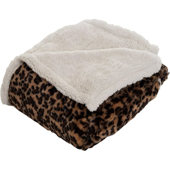 Leopard Throw Blanket-Fleece/Sherpa Leopard