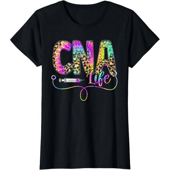 Leopard Tie Dye CNA Life Nurse Squad Nurse T-Shirt