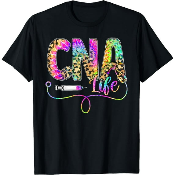 Leopard Tie Dye CNA Life Nurse Squad Nurse T-Shirt