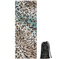 thumbnail image 1 of Leopard and Tiger Pattern Hot Yoga Mat Towel Non Slip for Hot Yoga - Quick-Drying Yoga Mat Cover with 4 Corner Pockets with Travel Bag - Hot Yoga Towel Non Slip Grip Moisture Wicking Sweat 70"x26", 1 of 6