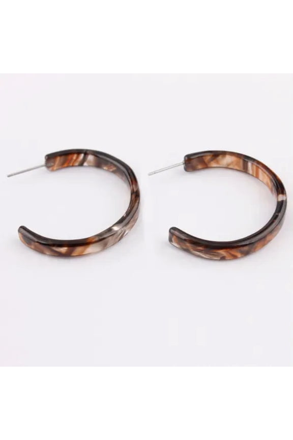 Leopard Tortoise Shell C Circle Hoop Earrings for Women Spring Summer Jewelry