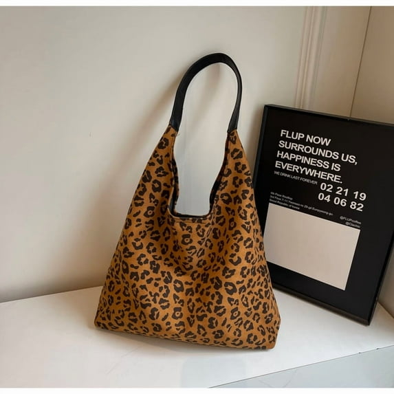 Leopard Tote Bag for Women Cheetah Shoudle Purse Brown Vintage Hobo Bag Large Capacity Tote Bag for Work