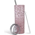 thumbnail image 1 of Leopard Tumbler With Lid and Straw Leopard Stainless Steel 20oz Cheetah Print Skinny Tumbler Insulated Leopard Print Tumbler Water Bottle Cups Travel Mug Gifts for Women, 1 of 6