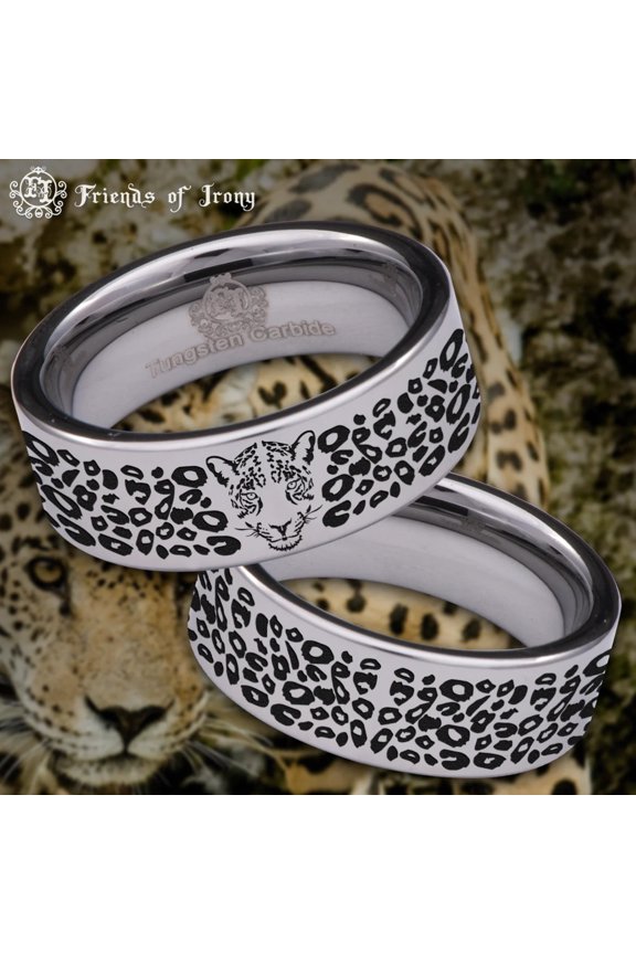 Leopard Tungsten Carbide Ring