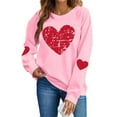 thumbnail image 1 of Leopard Valentines Tops Sweatshirt Womens Love Heart Elbow Patch Shirts Crew Neck Pullover Long Sleeve Oversized Blouse Tops Valentines Day Sweater Shirt, 1 of 7