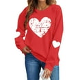 thumbnail image 1 of Leopard Valentines Tops Sweatshirt Womens Love Heart Elbow Patch Shirts Crew Neck Pullover Long Sleeve Oversized Blouse Tops Valentines Day Sweater Shirt, 1 of 7