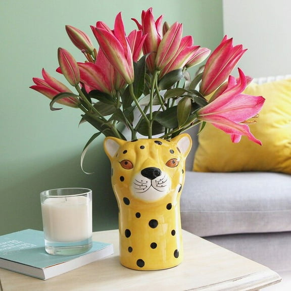 Leopard Vase for Succulents & Plants | Flower Vase | Cheetah Vase | Animal Planter | Succulent Planter | Cheetah Planter | Indoor Planter | Mother's Day Gift
