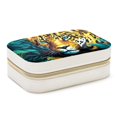 thumbnail image 1 of Leopard Velvet Portable Travel Organizer Box with Removable Compartment - Display Case Included - Ideal Gift, 1 of 7
