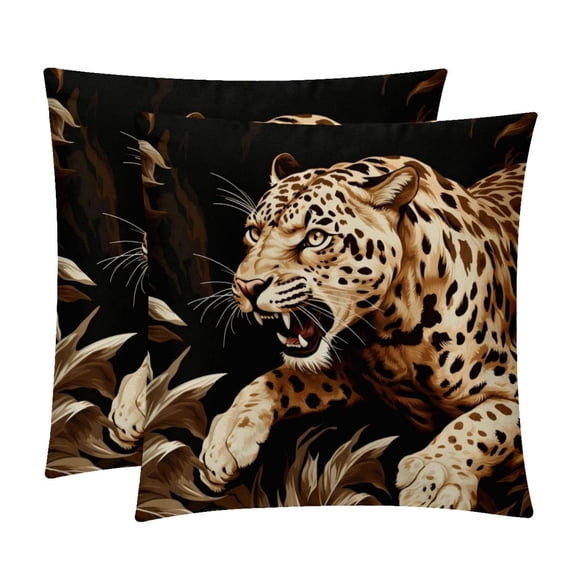 Leopard Velvet Throw Pillow Covers Inserts in 16x16, 18x18, and 20x20 Inches - Set of 2 - Unique Patterns for Throw Pillow Covers for All Occasions