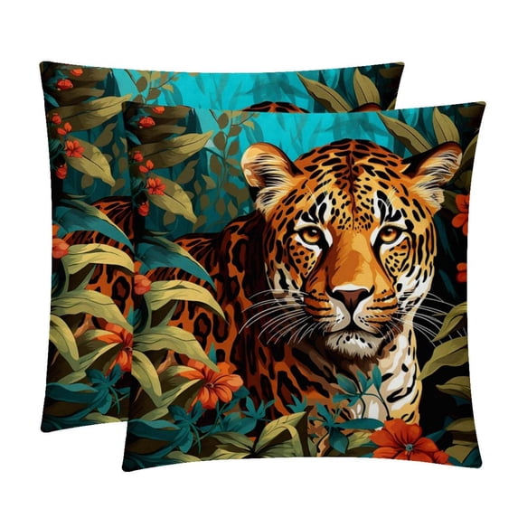 Leopard Velvet Throw Pillow Covers Set with Unique Patterns - 16x16, 18x18, 20x20 Inches - 2 Throw Pillow Inserts & Covers for Any Occasion