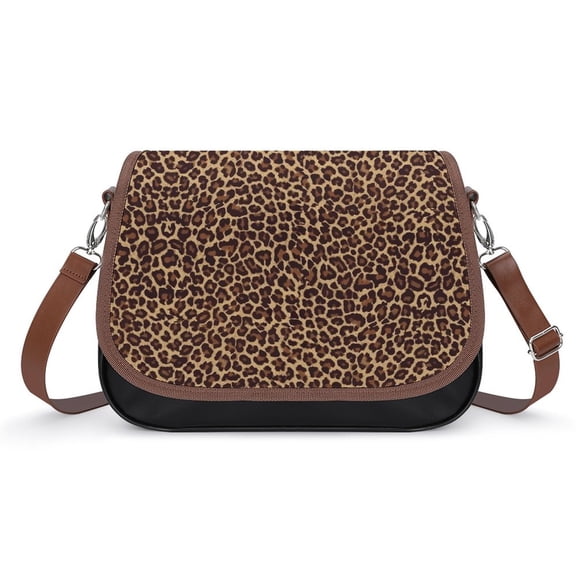 Leopard Vintage Crossbody Bag for Women Medium Leather Hobo Bags Shoulder Bag Classic City Leather Satchels