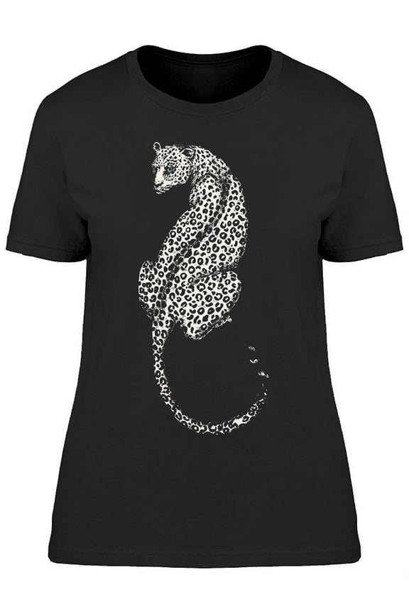 Leopard W/long Tail T-Shirt Women -Image by Shutterstock, Female XX-Large