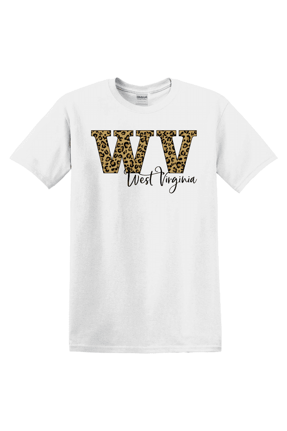 Leopard WV West Virginia State Map Graphic T-Shirt