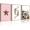 thumbnail image 1 of Leopard Wall Art Cheetah Canvas Prints Trendy 8 Ball Wall Decor Preppy Aesthetic Poster Lucky Leopard Pictures Funky Painting Navy Kiss Artwork for Bedroom Living Room 16x24 Inch Unframed Set of 3, 1 of 5